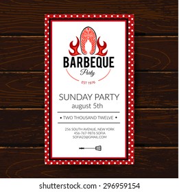 Barbecue party invitation. BBQ brochure menu design.