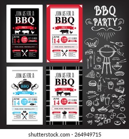 Barbecue Party Invitation. BBQ Template Menu Design. Food Flyer.