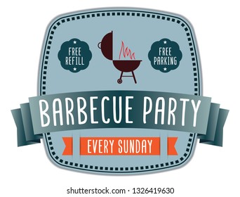 Barbecue Party Label