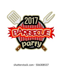 Barbecue party logo emblem