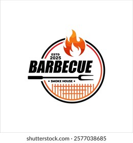 Barbecue party logo inspiration illustration vector