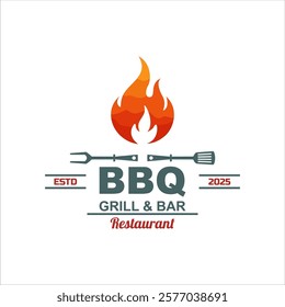 Barbecue party logo inspiration illustration vector