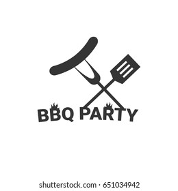 Barbecue Party Logo Isolated On White Background. Vector Illustration