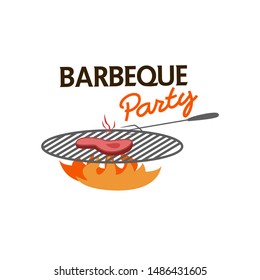 Barbecue Party Logo Vector Template