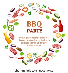 Barbecue party poster.  isolated on white background.