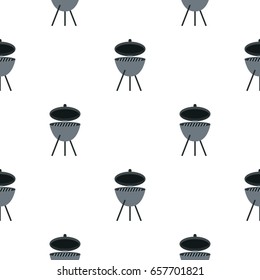 Barbecue pattern seamless background in flat style repeat vector illustration
