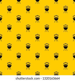 Barbecue pattern seamless vector repeat geometric yellow for any design
