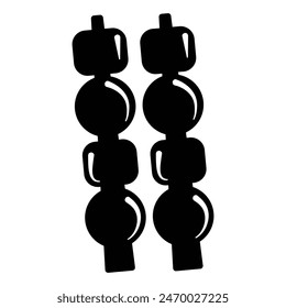 Barbecue pork isolated on white background icon silhouette
