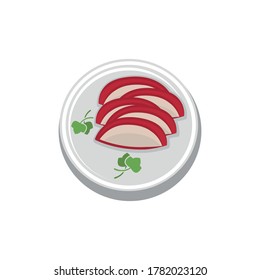 barbecue pork slices logo. barbecue pork icon.