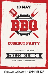 Barbecue Poster, Flyer, Template or Invitation Design.