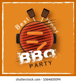 Barbecue Poster, Flyer, Template, Menu Card or Invitation Design.