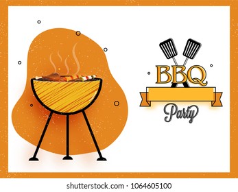 Barbecue Poster, Flyer, Template, Menu Card or Invitation Design.