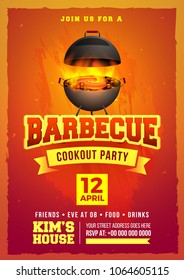 Barbecue Poster, Flyer, Template, Menu Card or Invitation Design.