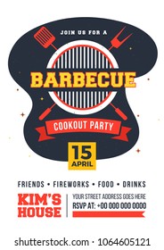 Barbecue Poster, Flyer, Template, Menu Card or Invitation Design.