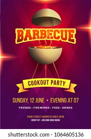 Barbecue Poster, Flyer, Template, Menu Card or Invitation Design.