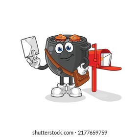 the barbecue postman vector. cartoon character