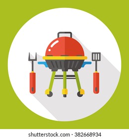 barbecue pot flat icon