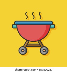 barbecue pot vector icon