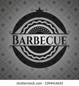 Barbecue realistic black emblem. Vector Illustration. Detailed.