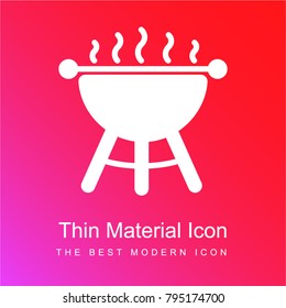 Barbecue red and pink gradient material white icon minimal design