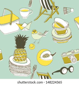 Barbecue Related Items. Seamless Pattern
