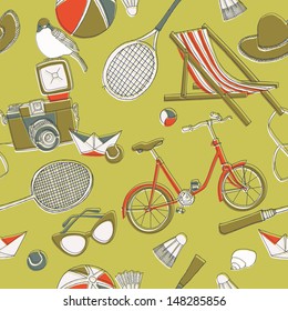 Barbecue Related Items. Seamless Pattern 