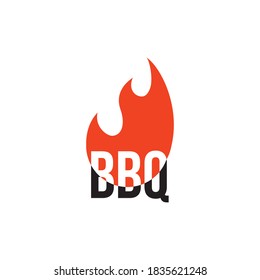 Barbecue restaurant - Logo icon of Barbecue, Grill and Bar with fire, BBQ text. BBQ logo template. Vector illustration