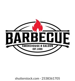 barbecue restaurant logo, poster, BBQ logo Vector emblem template
