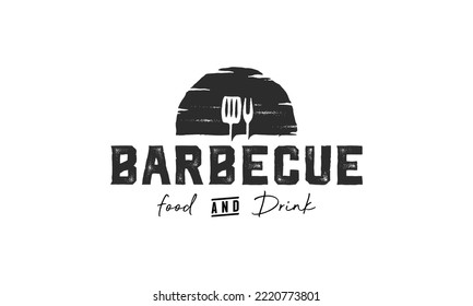 Barbecue restaurant - minimalist logo concept. Logo of Barbecue, vector illustration