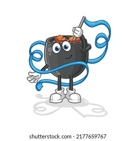 the barbecue Rhythmic Gymnastics mascot. cartoon vector
