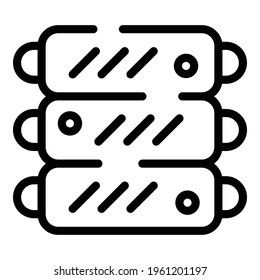 Barbecue ribs icon. Outline Barbecue ribs vector icon for web design isolated on white background
