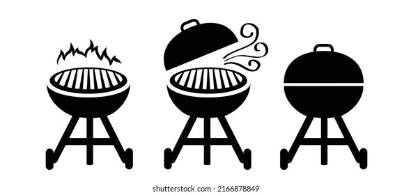 barbecue and sausage, bratwurst and burgers. Vector barbecuing withe fire flame, food pictogram. BBQ Grill tools symbol. Menu concept of unhealthy lifestyle. bbq time and party. barbeque icon