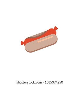 Barbecue sausage flat icon, Hot Dog vector sign, Frankfurter colorful pictogram isolated on white. Symbol, logo illustration. Flat style design
