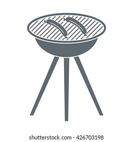 Barbecue  sausage icon on white background. Vector illustration.
