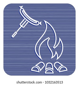 Barbecue sausage icon. Vector illustration.

