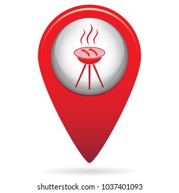 Barbecue sausage icon. Vector illustration.
