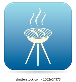 Barbecue sausage icon. Vector illustration.

