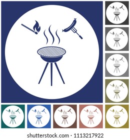 Barbecue sausage icon. Vector illustration.

