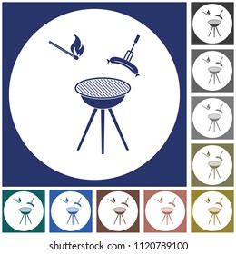 Barbecue sausage icon. Vector illustration.

