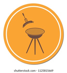 Barbecue sausage icon. Vector illustration.

