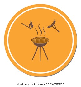 Barbecue sausage icon. Vector illustration.

