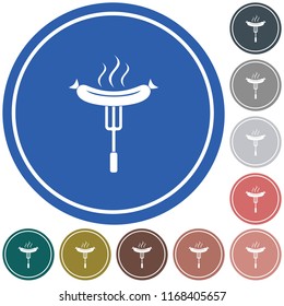 Barbecue sausage icon. Vector illustration.

