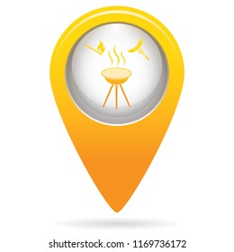 Barbecue sausage icon. Vector illustration.