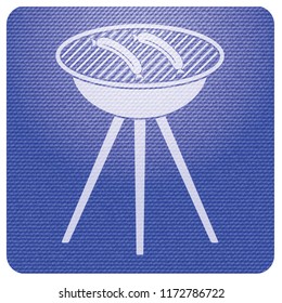 Barbecue sausage icon. Vector illustration.

