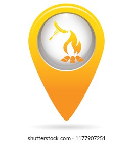 Barbecue sausage icon. Vector illustration.


