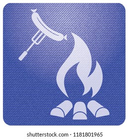 Barbecue sausage icon. Vector illustration.

