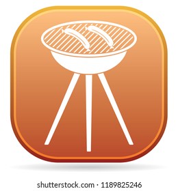 Barbecue sausage icon. Vector illustration.


