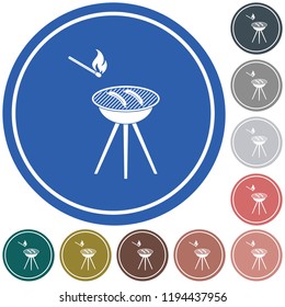 Barbecue sausage icon. Vector illustration.

