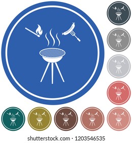 Barbecue sausage icon. Vector illustration.

