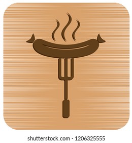 Barbecue sausage icon. Vector illustration.

